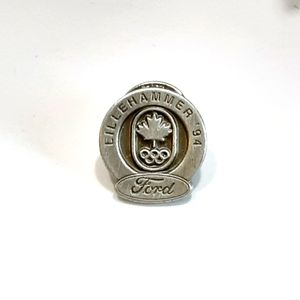 Vintage 1994 Lillehammer Winter Olympics Ford Lapel Hat Pin Collectible Souvenir